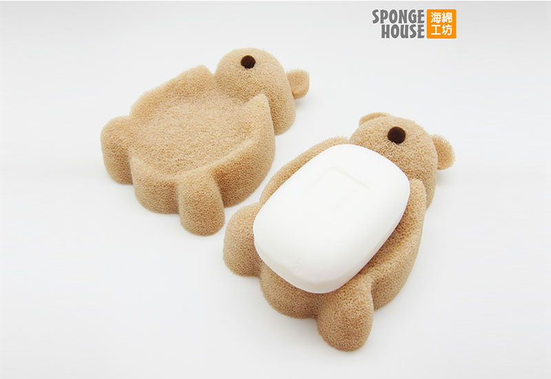 海綿工坊-動物造型肥皂碟(熊) 香皂盤
